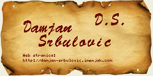 Damjan Srbulović vizit kartica